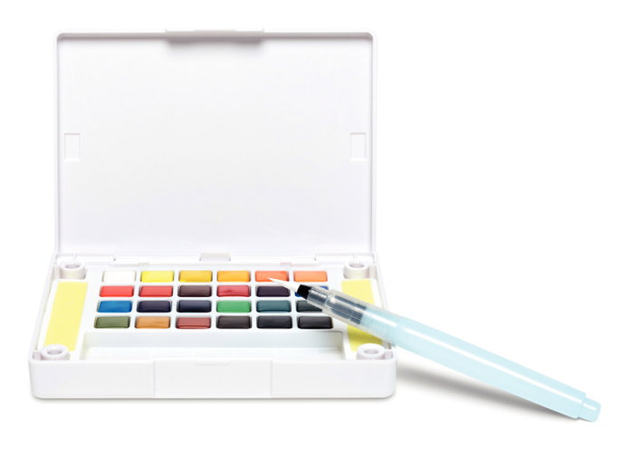 Sakura Koi Water Colors Pocket Field Sketch Box con 24 medias pastillas